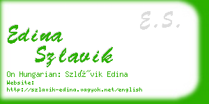 edina szlavik business card